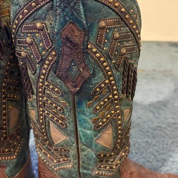 Corral Western boots. Teal and Brown with Copper detailing. Women’s size 8 M - Picture 9 of 9